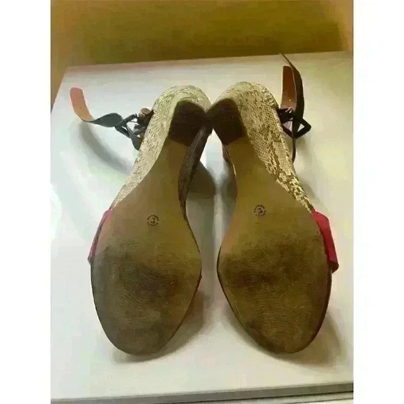 Worthington Vinny Wedge Heel Sandals Women’s Size 7.5M Multicolor Snakeskin - Picture 5 of 10